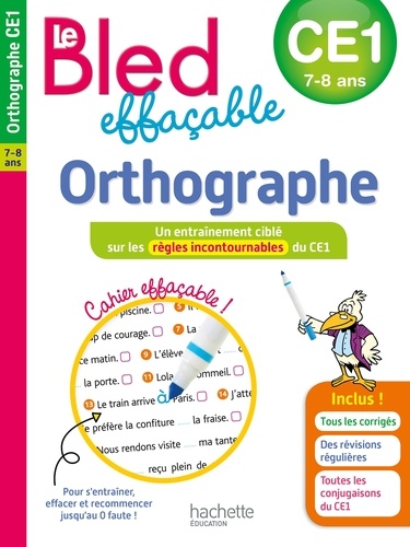 Le BLED effaçable Orthographe CE1. Edition 2018