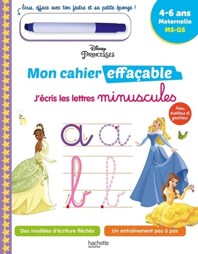 J'écris les lettres minuscules Disney Princesses. Maternelle MS, GS. Avec un feutre effaçable