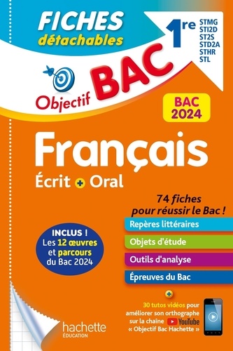 Fiches détachables Français Ecrit + Oral 1res STMG - STI2D - ST2S - STD2A - STHR - STL. Edition 2024