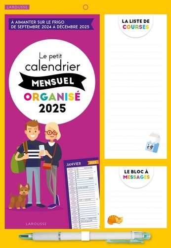 Petit calendrier mensuel - Famille organisée. Edition 2025