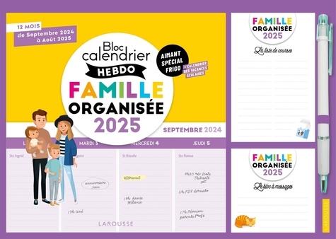 Le petit calendrier hebdo de la famille organisée. Edition 2023