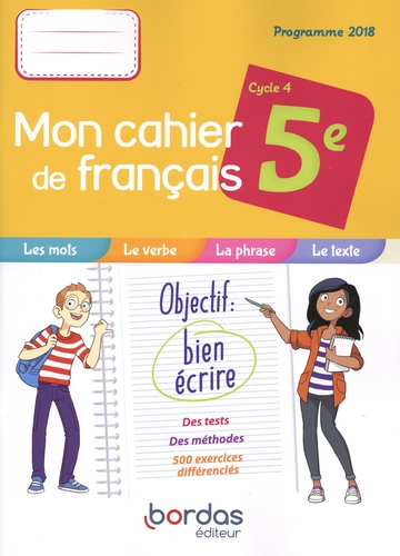 Français 5e Cycle 4 Mon cahier de français. Cahier de l'élève, Edition 2019