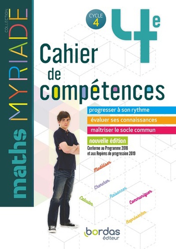 Maths 4e Myriade Cycle 4. Cahier de compétences, Edition 2019