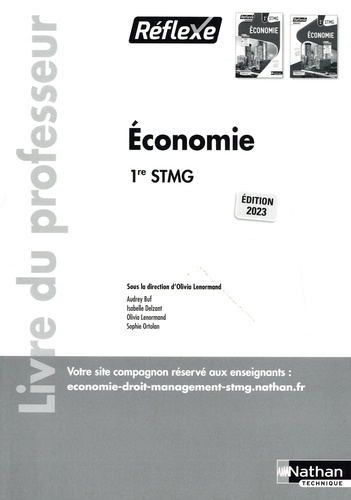 Economie 1re STMG. Livre du professeur, Edition 2023