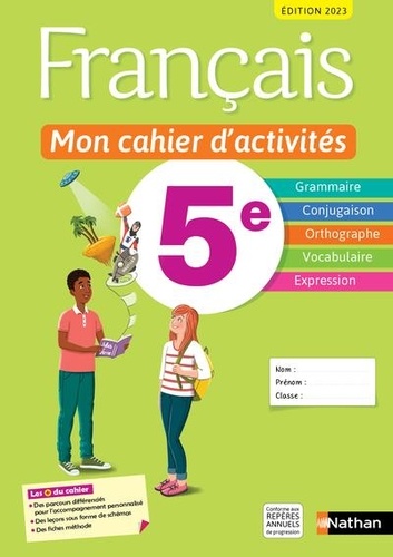 Français 5e Mon cahier d'activités. Edition 2023