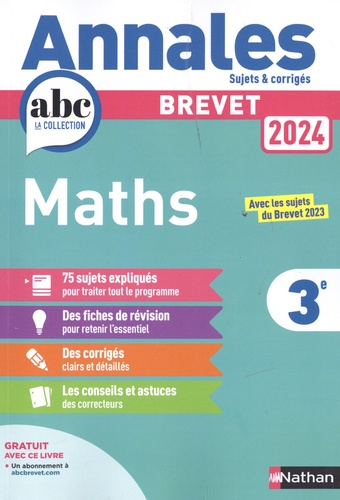 Mathématiques 3e Annales. Sujet et corrigés, Edition 2024