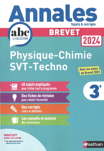 Physique-Chimie, Sciences de la vie et de la terre, Technologie 3e. Edition 2024