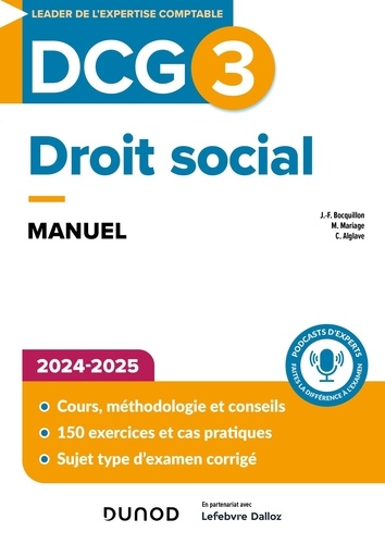 DCG 3 Droit social. Manuel, Edition 2024-2025