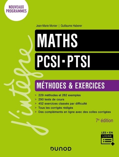 Maths PCSI-PTSI. Méthodes et exercices, 7e édition