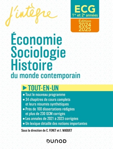Economie, Sociologie, Histoire du monde contemporain ECG 1 ET ECG 2. Tout-en-un, Edition 2024-2025