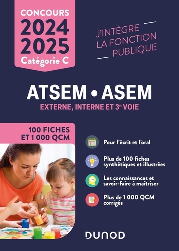 Concours ATSEM/ASEM. 100 Fiches et 1 000 QCM, Edition 2024-2025