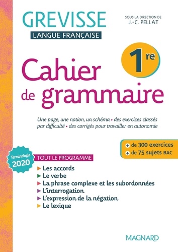 Français 1re Grevisse. Cahier de grammaire, Edition 2022