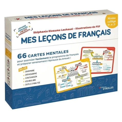 Français 5e, 4e, 3e Mes leçons de Français. 66 cartes mentales. Niveau collège