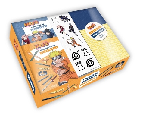 Origami Naruto 100% ninja ! Avec 1 poster, des stickers, 30 grandes feuilles origami, 30 petites feuilles origami, 1 livre documentaire et 1 livre de pas-à-pas