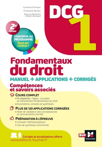 Fondamentaux du droit DCG 1. Mannuel + applications, 2e édition