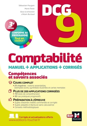 Comptabilité DCG 9. Manuel + applications + corrigés, 3e édition