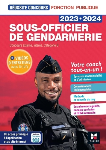 Sous-officier de gendarmerie. Concours externe, interne, Catégorie B, Edition 2023-2024