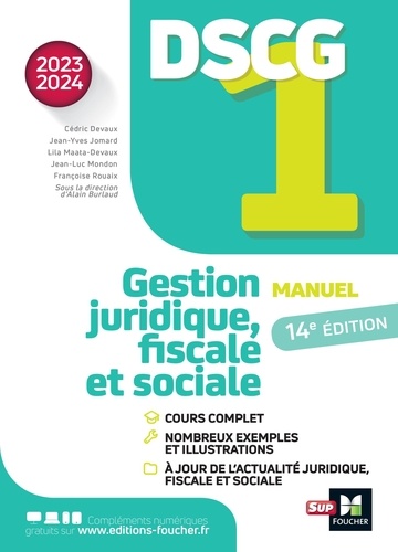 Gestion juridique, fiscale et sociale DSCG 1. Manuel, Edition 2023-2024