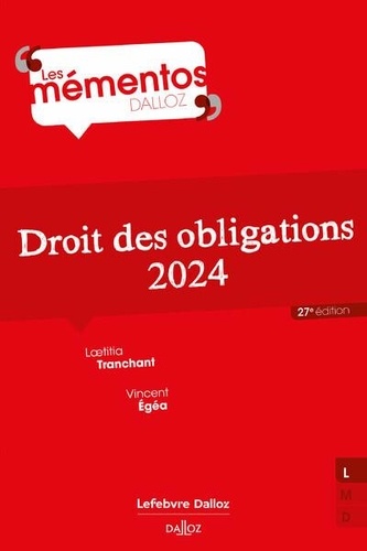 Droit des obligations. Edition 2024