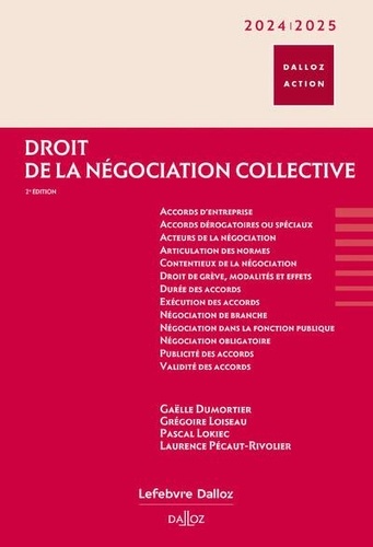 Droit de la négociation collective. Edition 2024-2025