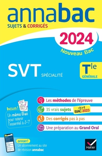SVT spécialité Tle générale. Sujets & corrigés, Edition 2024