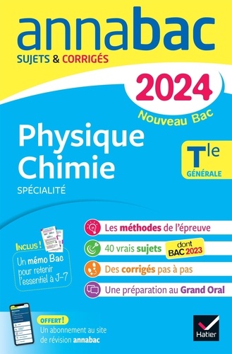 Physique-Chimie spécialité Tle générale. Sujets & corrigés, Edition 2024