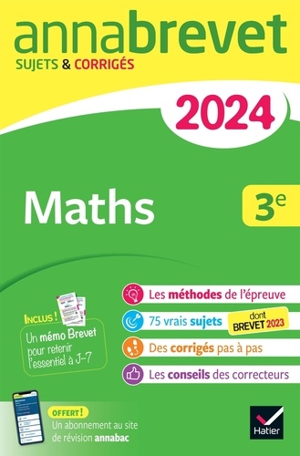 Maths 3e. Sujets & corrigés, Edition 2024