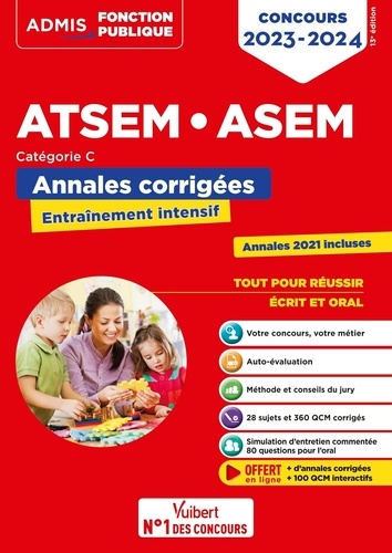 Concours ATSEM  ASEM. Annales corrigées, Edition 2023-2024