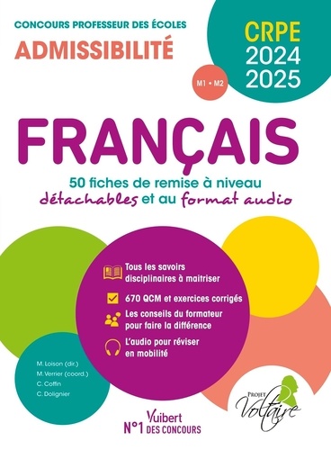 Français. 50 fiches de remise à niveau détachables et au format audio, Edition 2024-2025