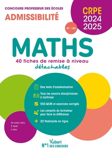 Maths. 40 fiches de remise à niveau détachables, Edition 2024-2025
