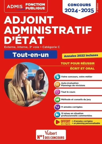 Concours Adjoint administratif d'état. Externe, interne, 3e voie. Catégorie C, Edition 2024-2025
