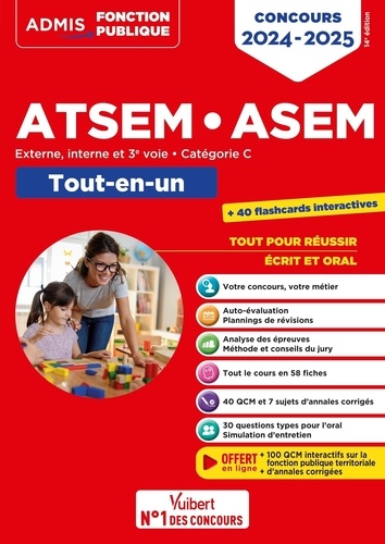 Concours ATSEM-ASEM Externe, interne et 3e voie, Catégorie C. Tout-en-un, Edition 2024-2025