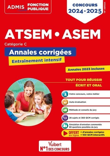 Concours ATSEM ASEM. Annales corrigées, Edition 2024-2025