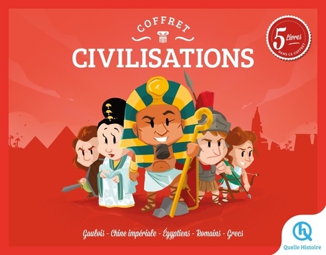 Civilisations. Coffret en 5 volumes : Les Gaulois ; La Chine impériale ; Les Egyptiens ; Les Romains ; Les Grecs