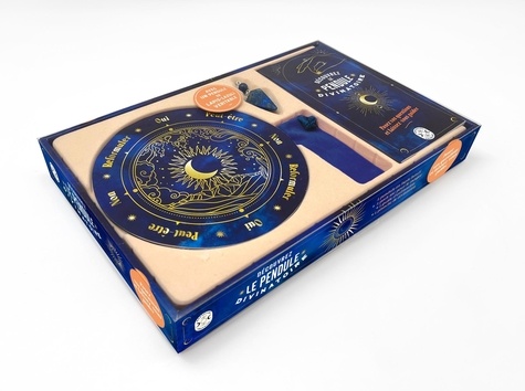 Découvrez le pendule divinatoire. Coffret avec un pendule en lapis-lazuli, un guide pratique et 2 planches de radiesthésie