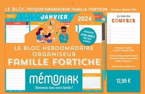 Le Bloc hebdomadaire organiseur Famille Fortiche. Edition 2024