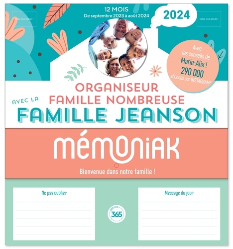 Organiseur famille nombreuse Famille Jeanson. Edition 2023-2024