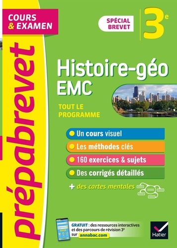 Histoire-Géographie Enseignement moral et civique 3e Spécial Brevet. Tout le programme, Edition 2022