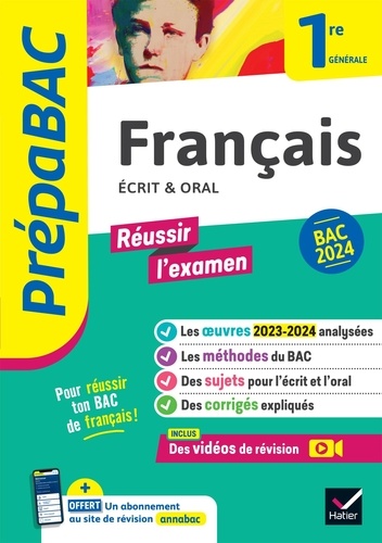 Français écrit et oral 1re générale. Edition 2024