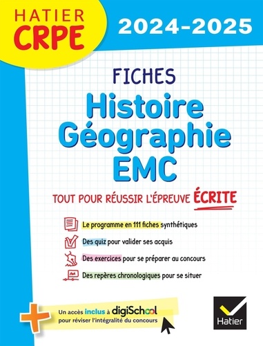 Fiches Histoire Géographie EMC. Edition 2024-2025