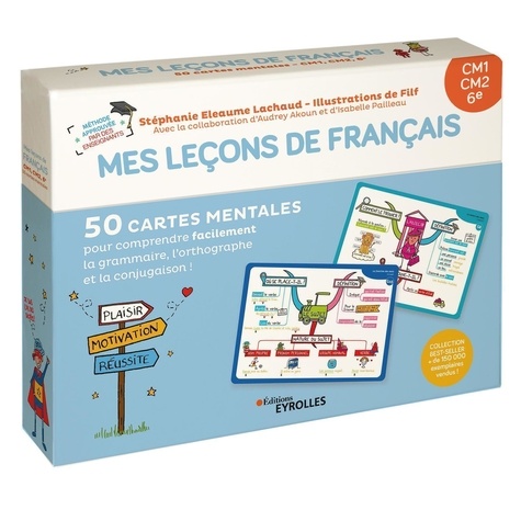 Mes leçons de français Niveau CM1, CM2, 6e. 50 cartes mentales pour comprendre facilement la grammaire, l'orthographe et la conjugaison !