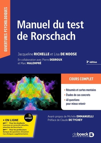 Manuel du test de Rorschach. 3e édition