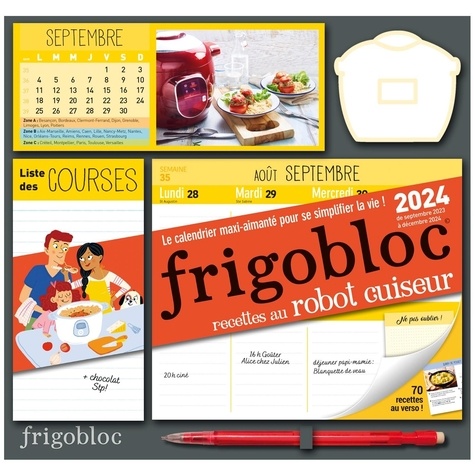 Frigobloc Hebdomadaire Robot cuiseur. Le calendrier maxi-aimanté pour se simplifier la vie ! Avec un critérium, Edition 2023-2024