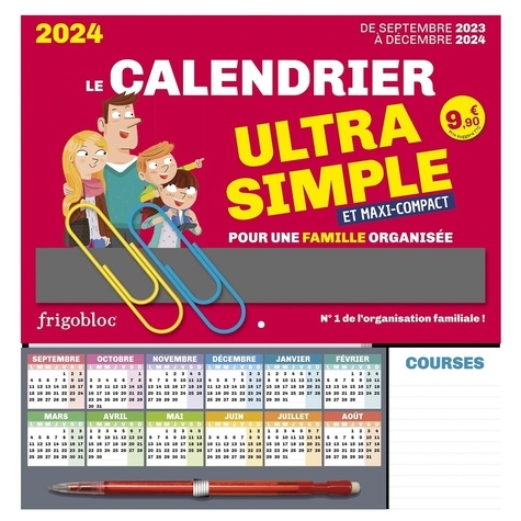 Frigobloc le calendrier ultra simple et maxi-compact pour une famille organisée. Edition 2023-2024