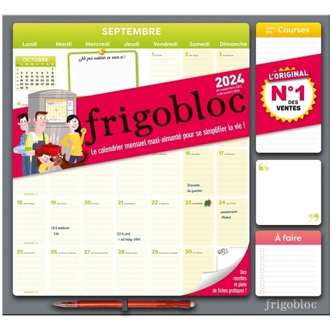 Frigobloc mensuel. Calendrier d'organisation familiale, Edition 2024