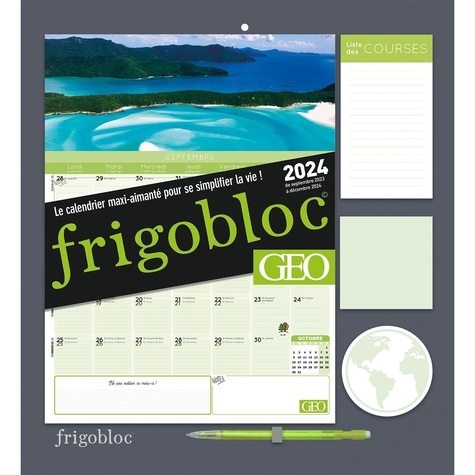 Frigobloc mensuel Géo. De septembre 2023 à décembre 2024. Avec 1 critérium, Edition 2024