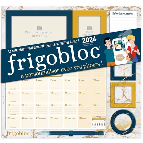 Frigobloc mensuel à personnaliser avec vos photos ! De septembre 2023 à décembre 2024. Avec un critérium, Edition 2024