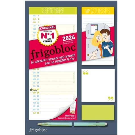Mini Frigobloc. Le calendrier mensuel maxi-aimanté pour se simplifier la vie ! Edition 2023-2024
