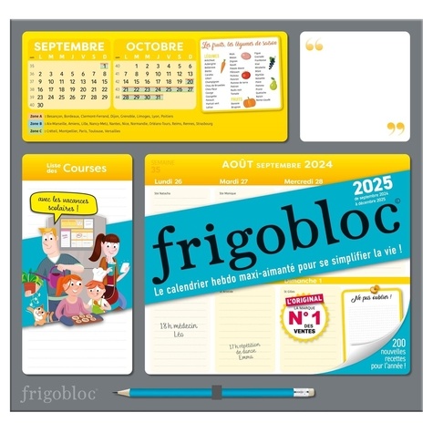 Frigobloc Hebdomadaire. Calendrier d'organisation familiale (de sept. 2024 à déc. 2025), Edition 2025