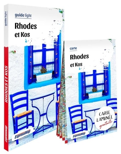 Guide light Rhodes et Kos. Avec une carte laminée, Edition 2024